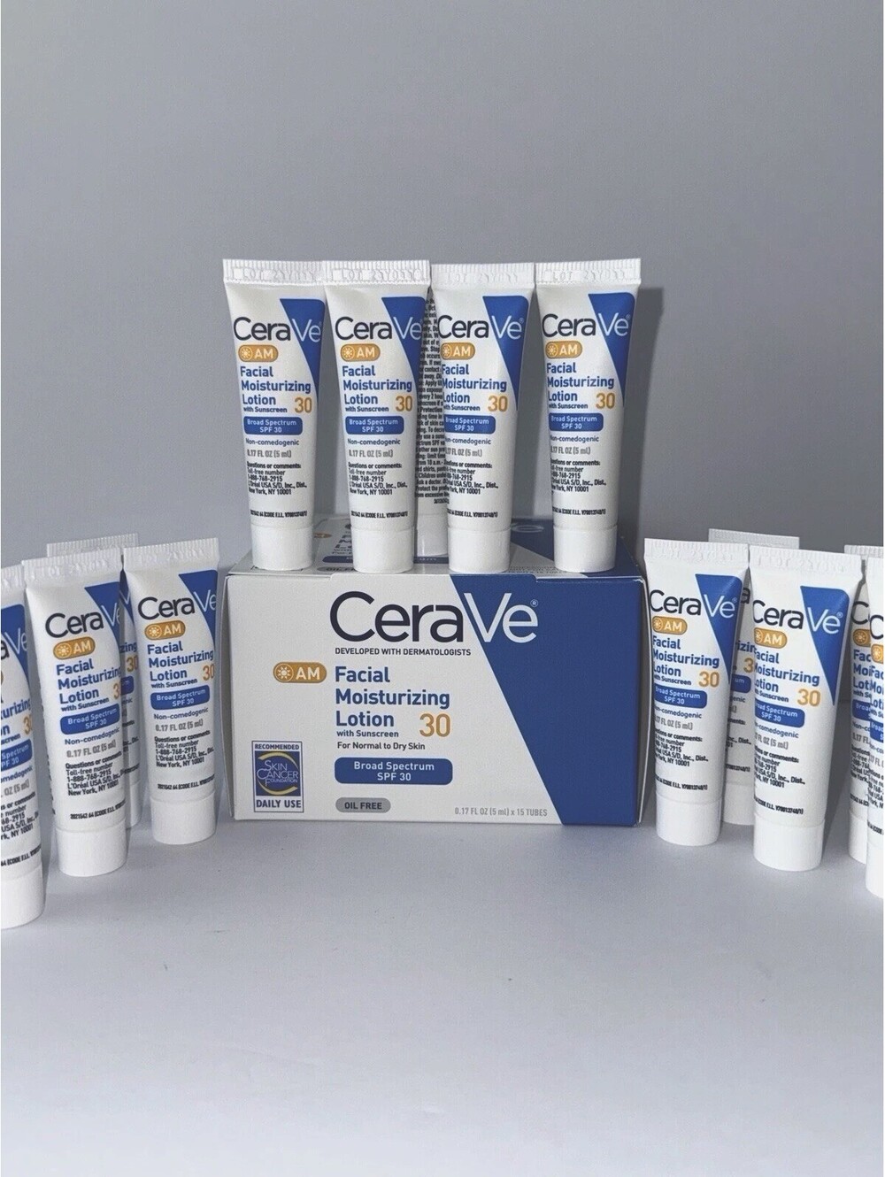 Cerave Facial Moisturizing Lotion W SUNSCREEN 30SPF Oil Free 15 Bottles Of 5ML
